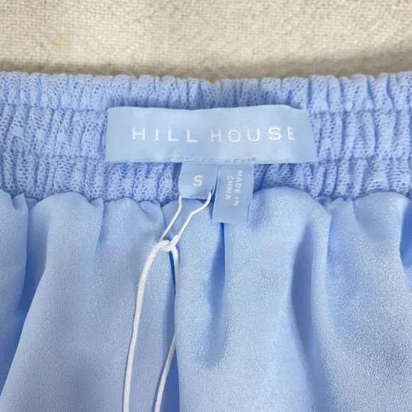 NWT HILL HOUSE HOME Small Pandora Tulle Midi Skirt Baby Blue Elastic Waist $250